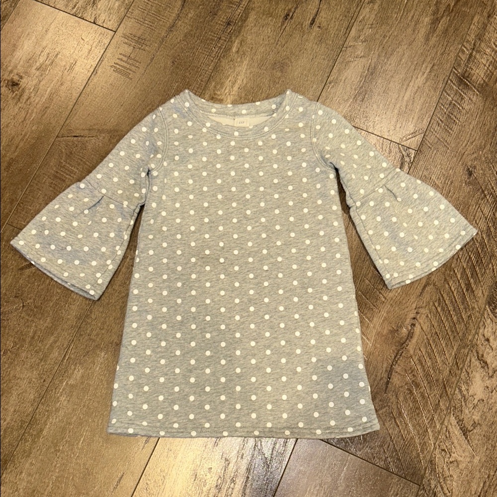 BABY GAP TODDLER SWEATER DRESS POLKA DOT BELL SLEEVES SIZE 3T